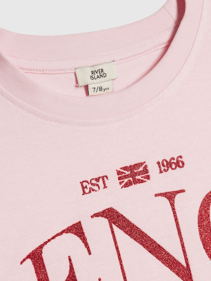 Dsiney Kidz - River Island Pink England Crop T-Shirt image 3
