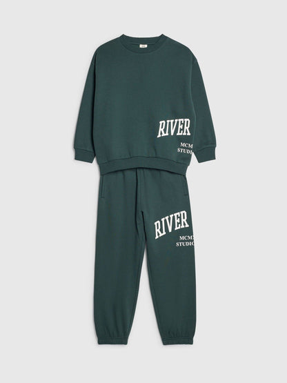 River Island Green River Varsity Sweatshirt & Joggers Set - image 1