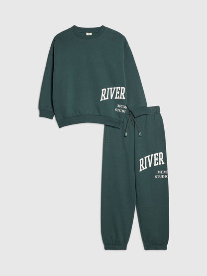 River Island Green River Varsity Sweatshirt & Joggers Set - image 2