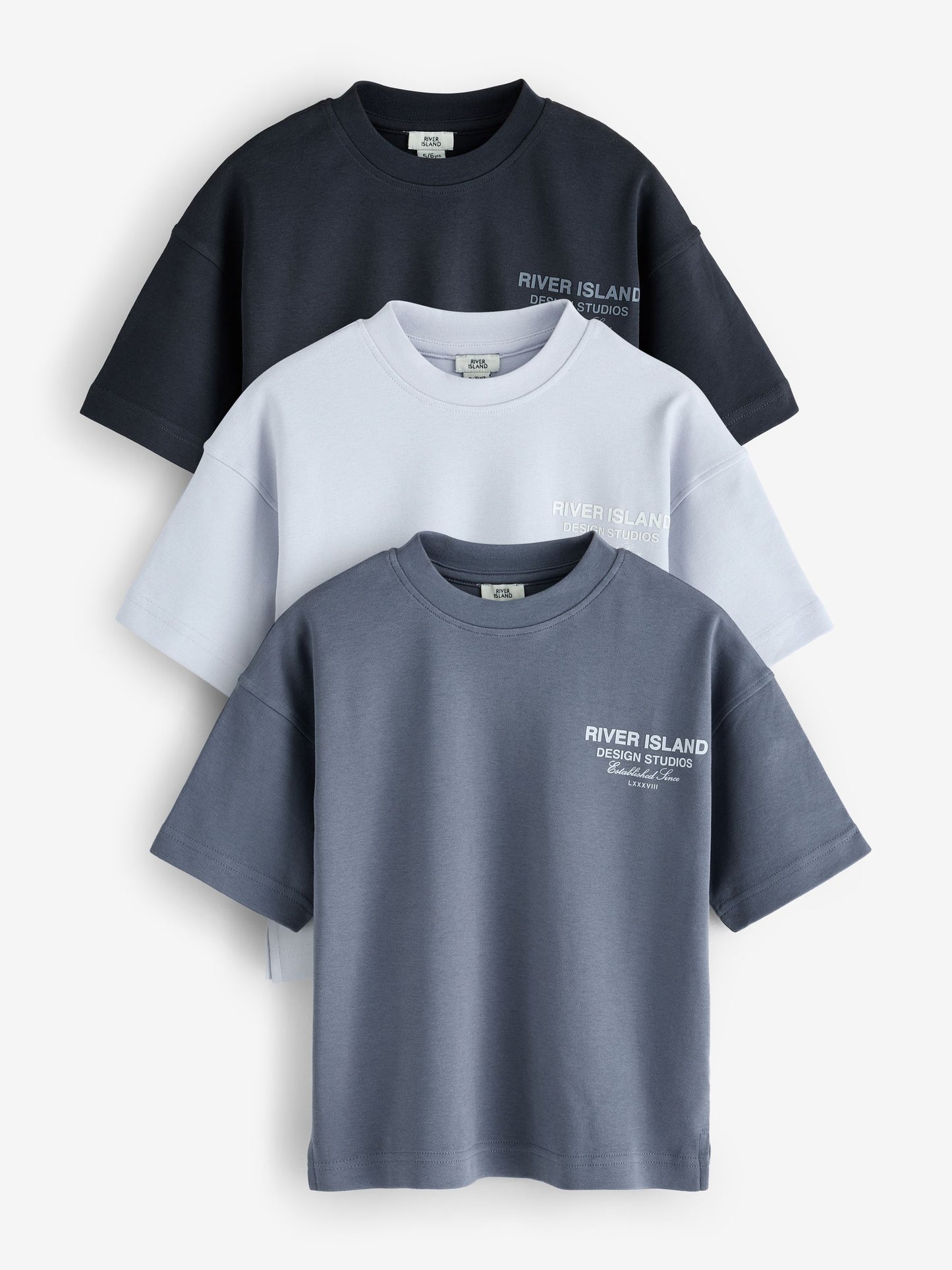 Dsiney Kidz - River Island Brown Branded Back Print T-Shirt 3 Pack image 1