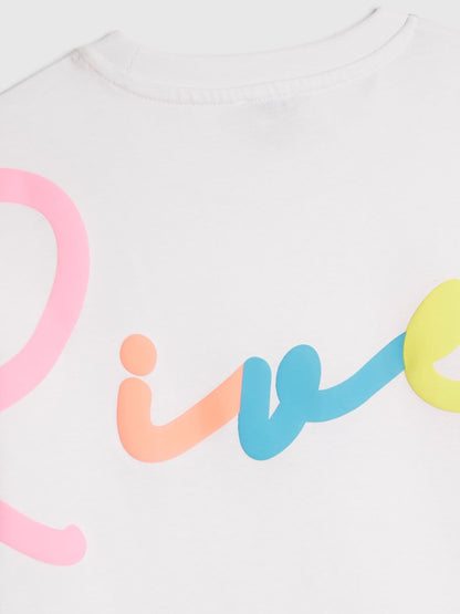 Dsiney Kidz - River Island White River Logo T-Shirt & Cycle Shorts Set image 5