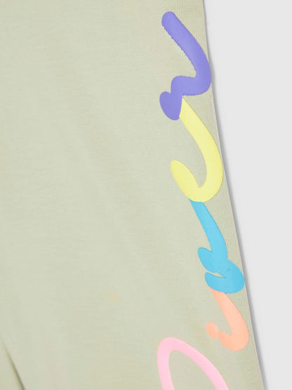 Dsiney Kidz - River Island Green River Logo T-Shirt & Cycle Shorts Set image 4