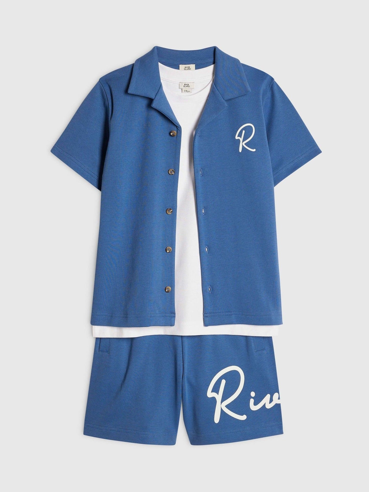 Dsiney Kidz - River Island Blue River Logo Shirt & Shorts Set 3 Piece image 3