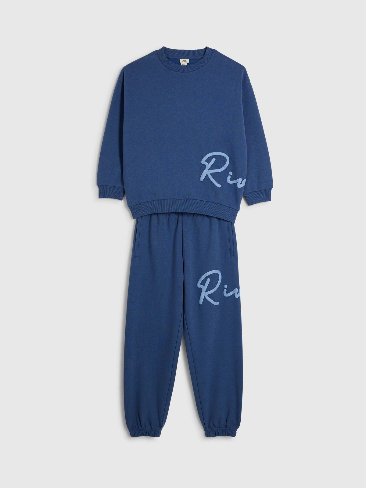 River Island Blue River Logo Sweatshirt & Joggers Set - image 1