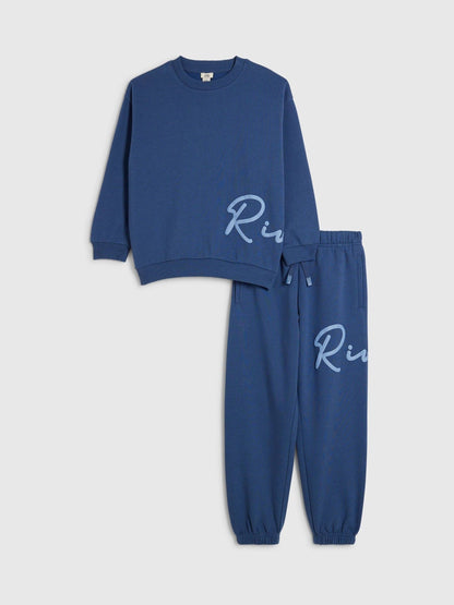 River Island Blue River Logo Sweatshirt & Joggers Set - image 3