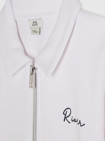 Dsiney Kidz - River Island White Logo Polo Shirt & Short Set image 4