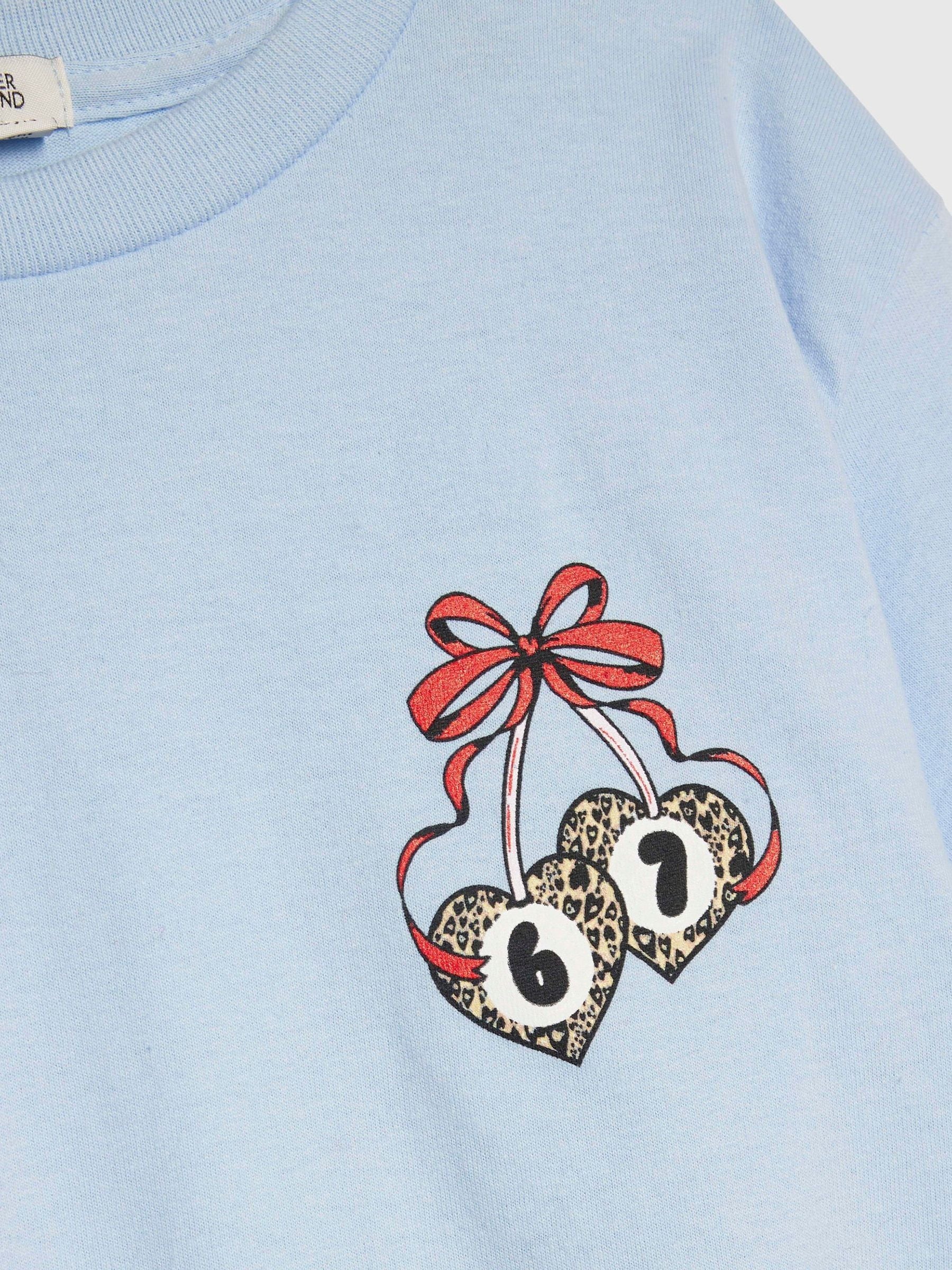 Dsiney Kidz - River Island Blue Girl Club T-Shirt & Cycle Short Set image 4