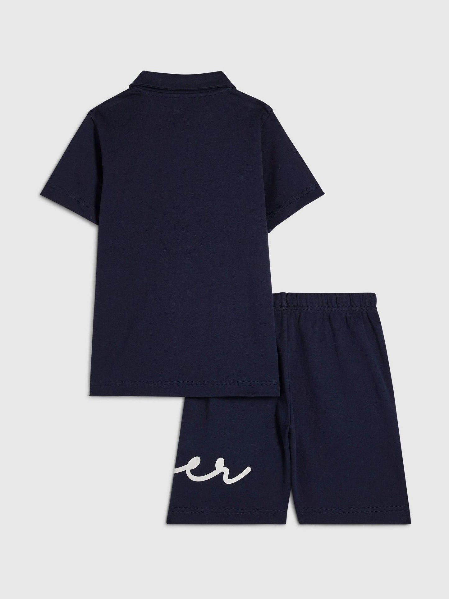 Dsiney Kidz - River Island Blue River Logo Polo Shirt & Shorts Set image 2