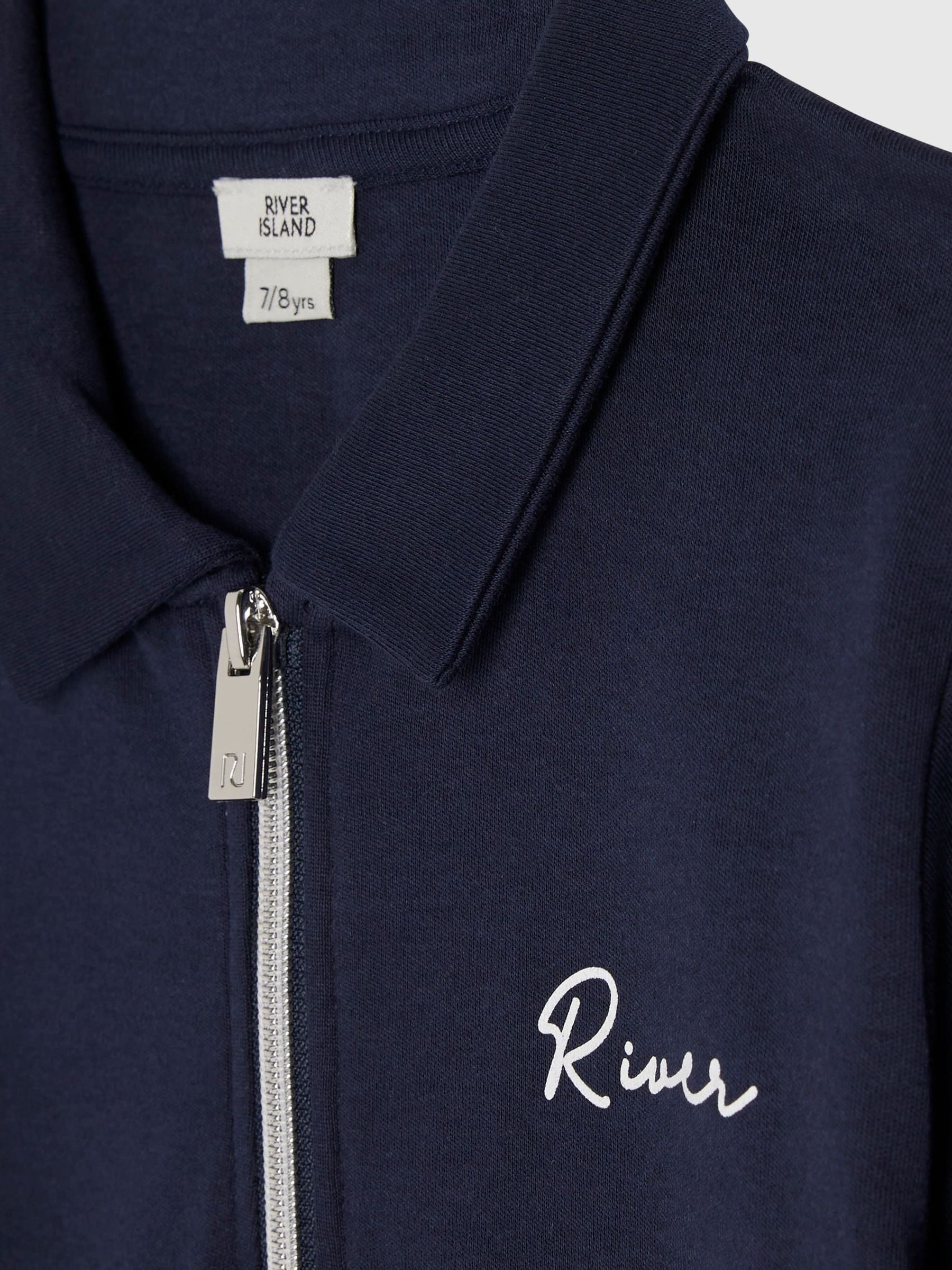 Dsiney Kidz - River Island Blue River Logo Polo Shirt & Shorts Set image 4