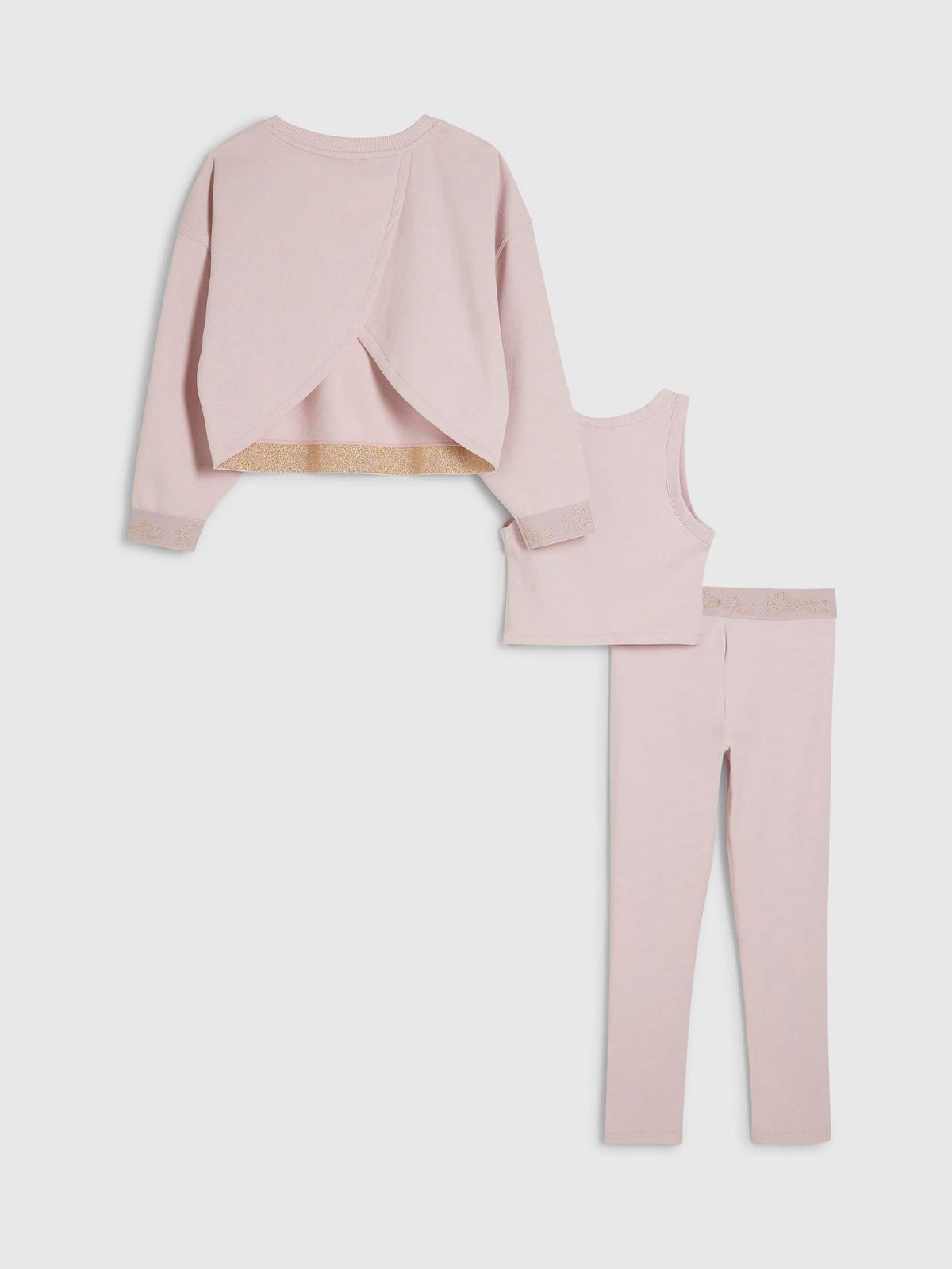River Island Pink Split Back Logo Sweatshirt & Leggings Set 3 Piece - image 2