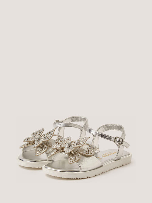 Dsiney Kidz - Monsoon Silver Diamanté Butterfly Sandals image 1