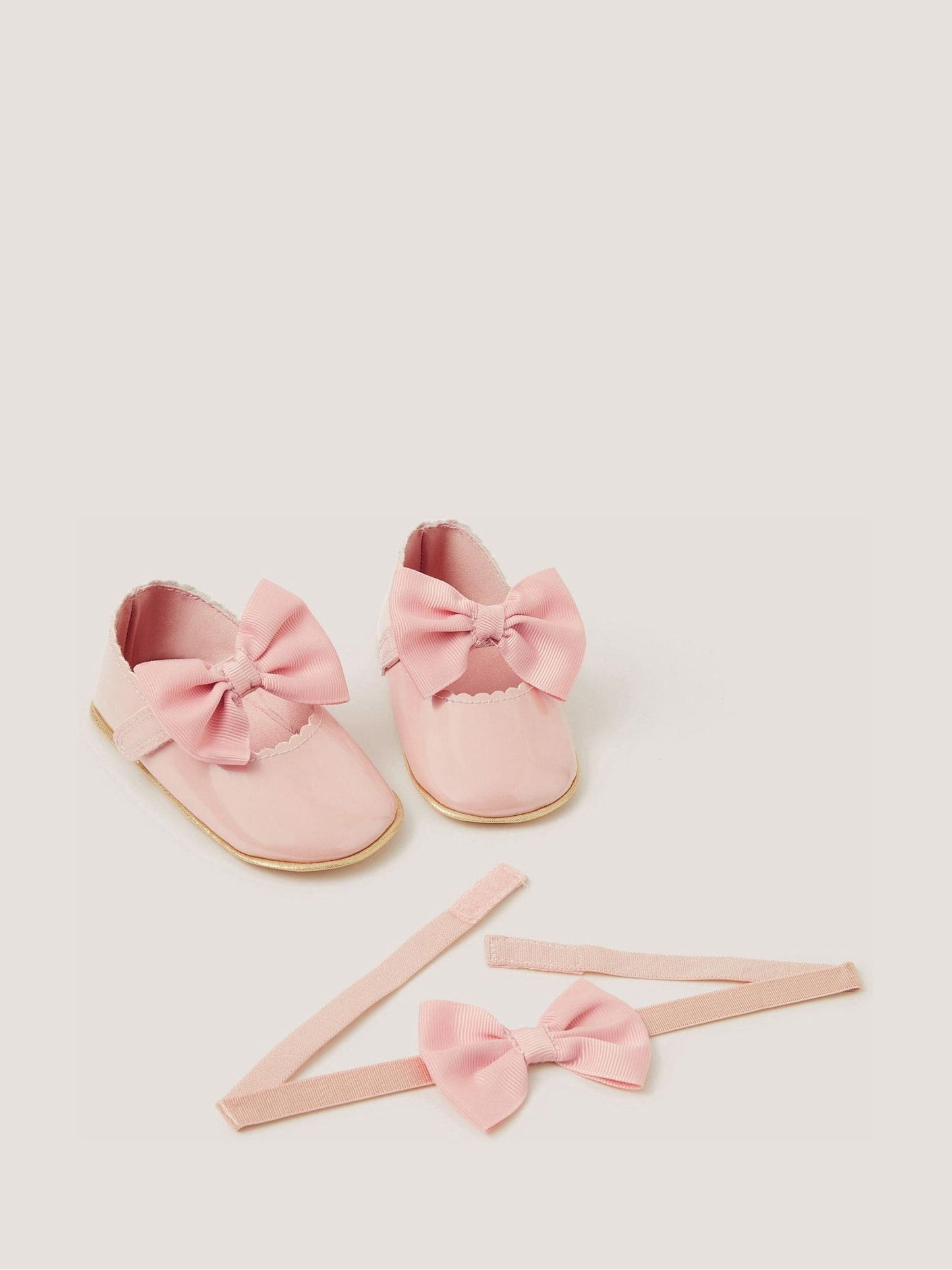 Monsoon Pink Baby Corsage Booties & Headband Set image 2