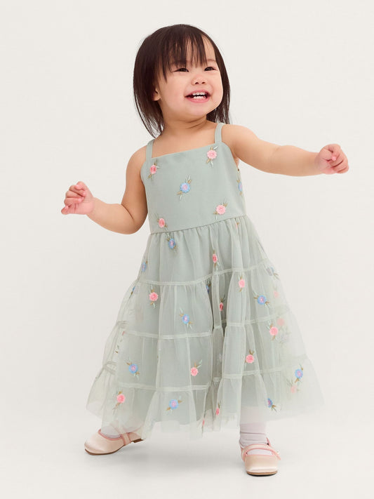 Dsiney Kidz - Monsoon Green Baby Luna Emb Thea Dress image 1