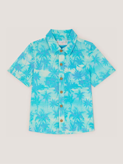 Dsiney Kidz - Monsoon Blue Blue Palm Print Short Sleves Shirt image 1