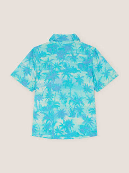 Dsiney Kidz - Monsoon Blue Blue Palm Print Short Sleves Shirt image 2