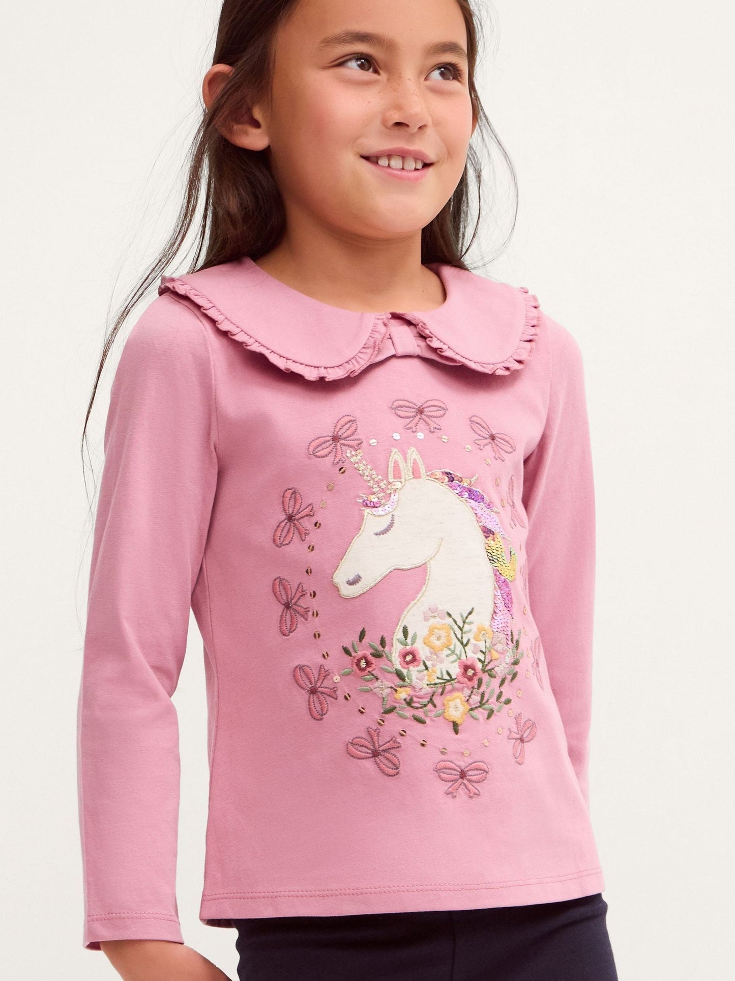 Dsiney Kidz - Monsoon Pink Unicorn Portrait Long Sleeve Top image 1