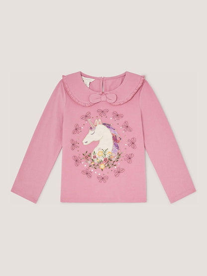 Dsiney Kidz - Monsoon Pink Unicorn Portrait Long Sleeve Top image 2