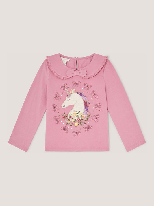 Dsiney Kidz - Monsoon Pink Unicorn Portrait Long Sleeve Top image 2