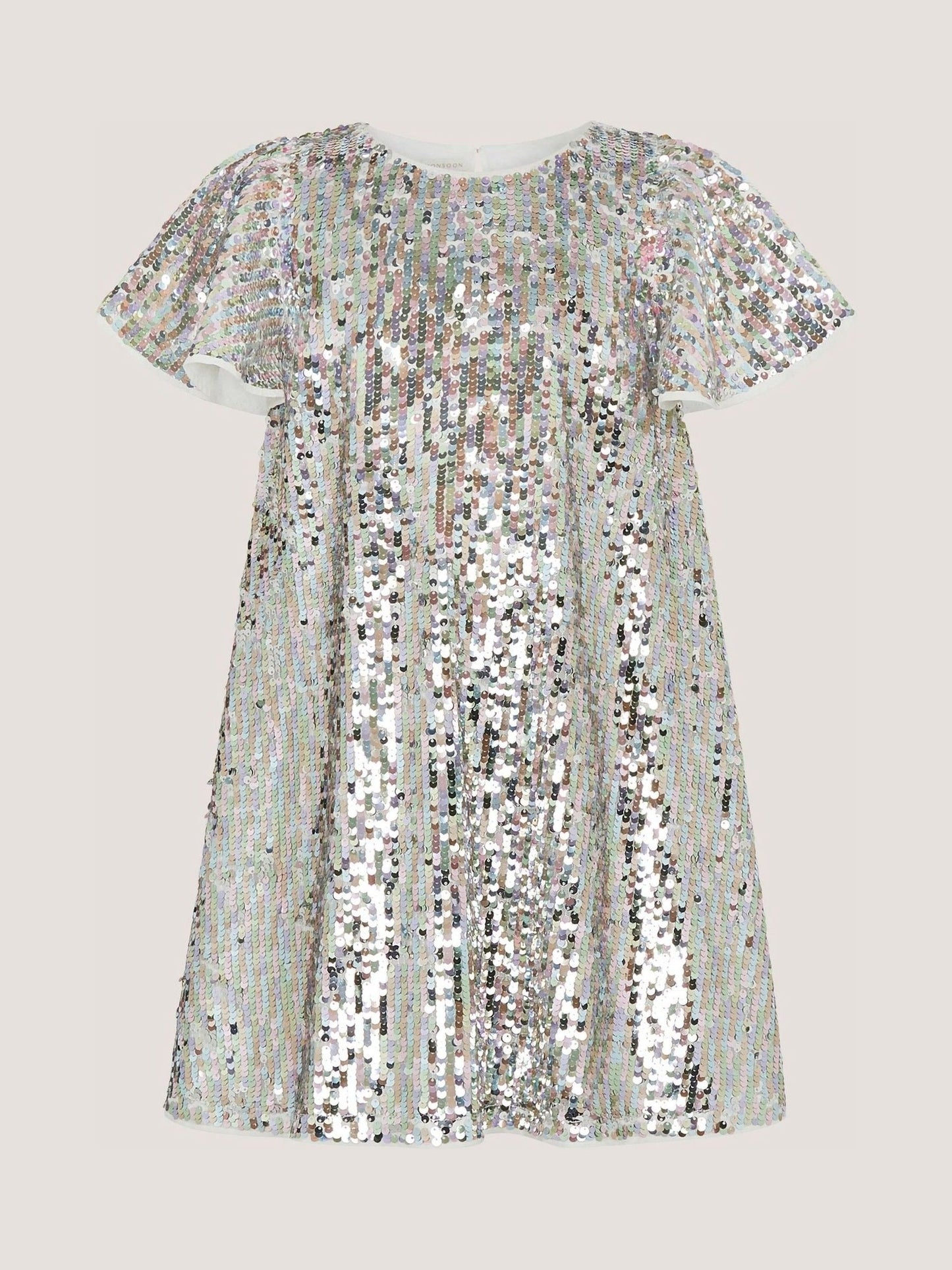 Dsiney Kidz - Monsoon Silver Rainbow Sequin Party Dress image 2