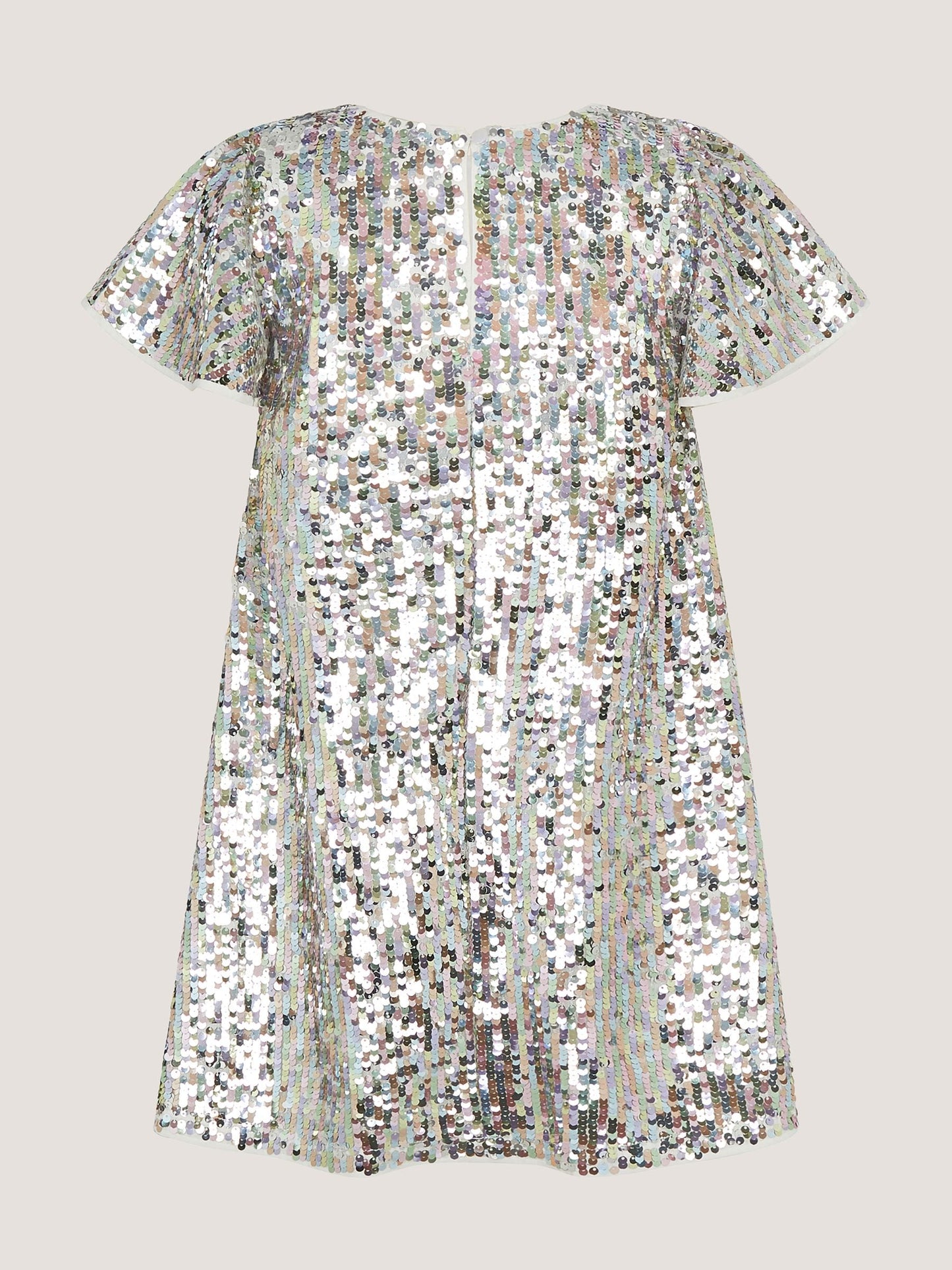 Dsiney Kidz - Monsoon Silver Rainbow Sequin Party Dress image 3