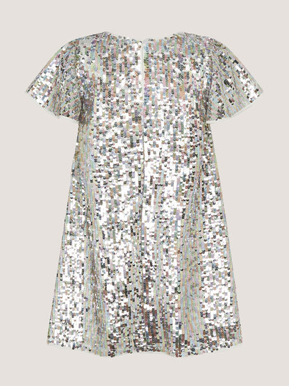 Dsiney Kidz - Monsoon Silver Rainbow Sequin Party Dress image 3