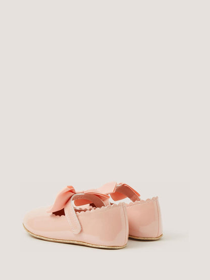 Monsoon Pink Baby Bow Patent Walker Shoes image 2