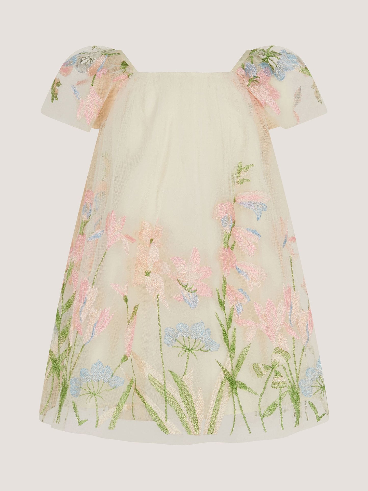 Monsoon White Baby Bryony Floral Embroidered Party Dress image 2