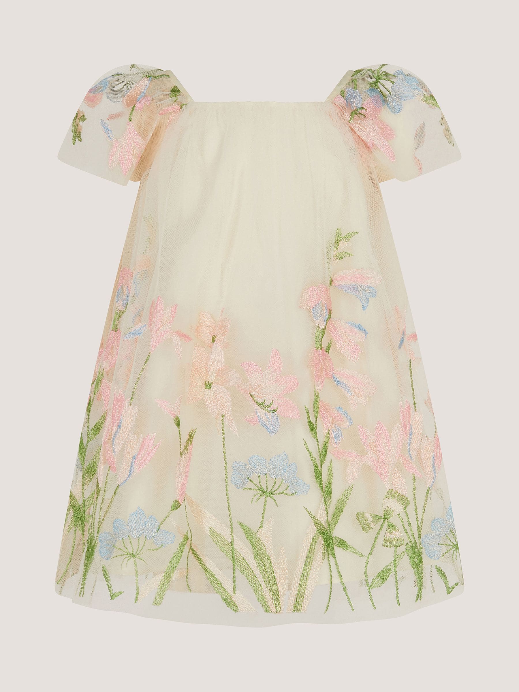 Monsoon White Baby Bryony Floral Embroidered Party Dress image 2