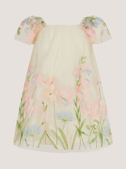 Monsoon White Baby Bryony Floral Embroidered Party Dress image 2