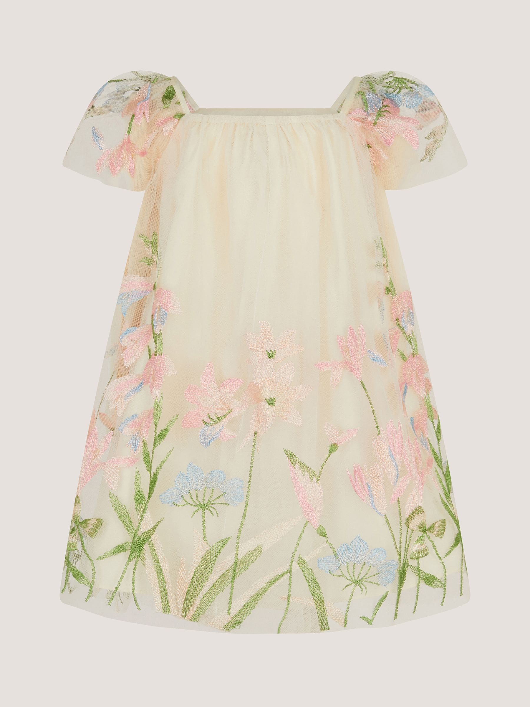 Monsoon White Baby Bryony Floral Embroidered Party Dress image 3