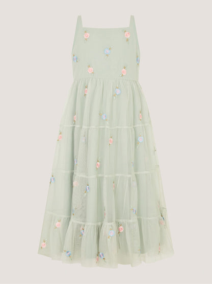 Dsiney Kidz - Monsoon Green Luna Emb Thea Maxi Dress image 2