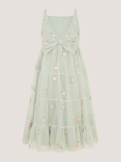 Dsiney Kidz - Monsoon Green Luna Emb Thea Maxi Dress image 3