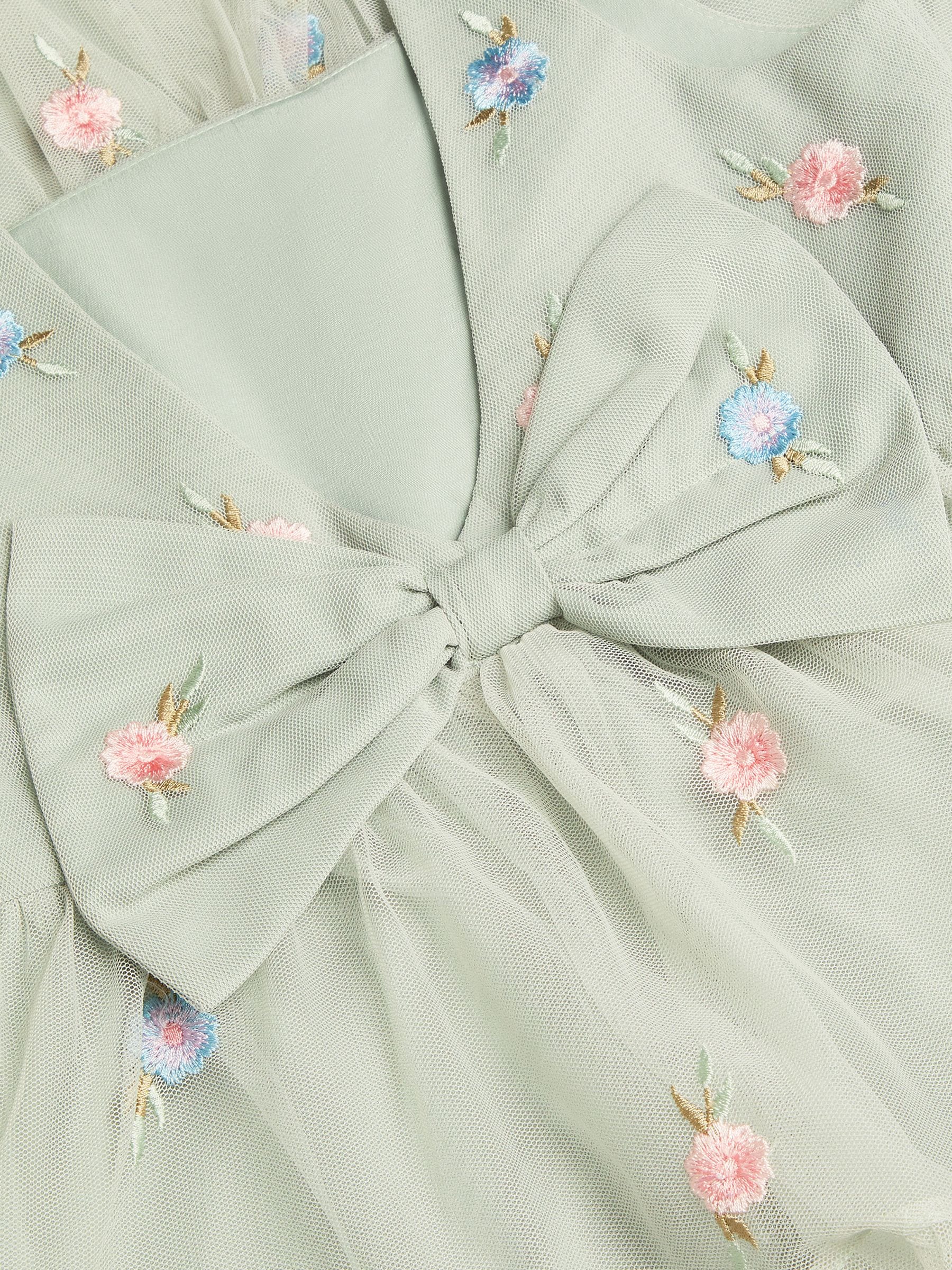 Dsiney Kidz - Monsoon Green Luna Emb Thea Maxi Dress image 4