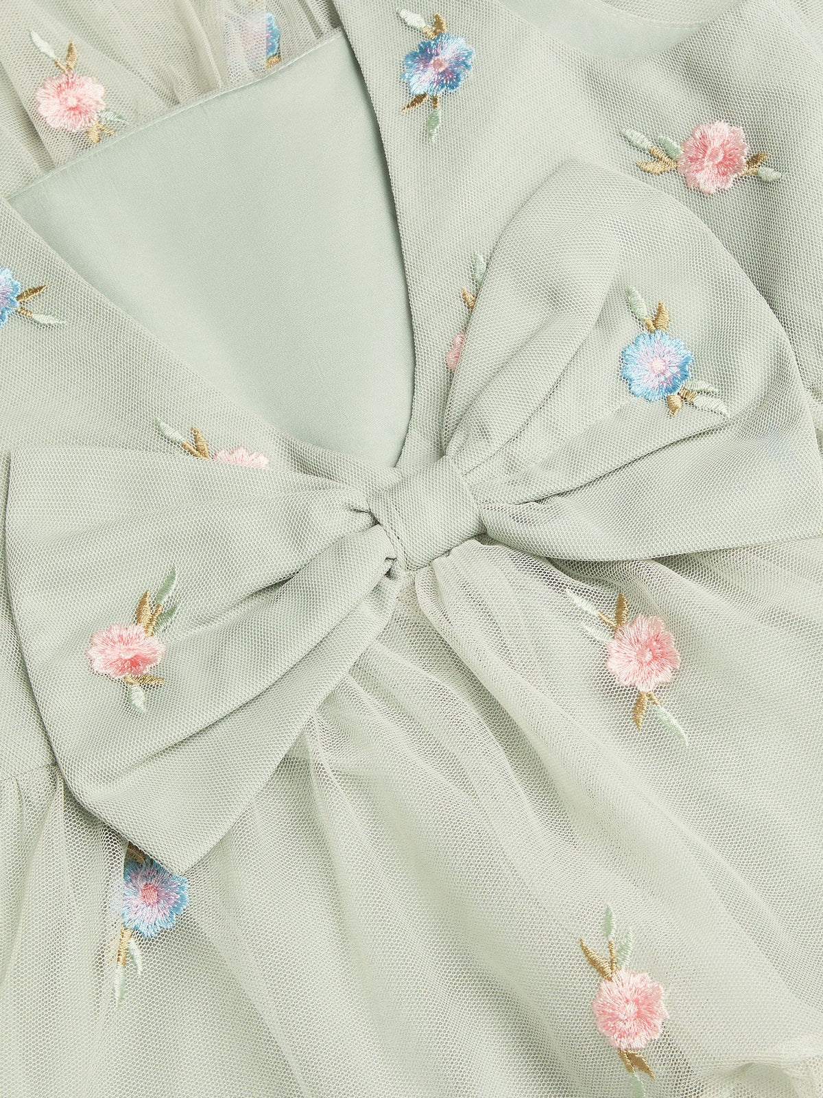Dsiney Kidz - Monsoon Green Luna Emb Thea Maxi Dress image 4
