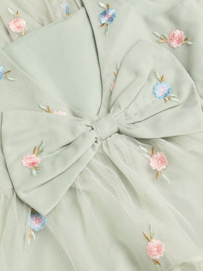 Dsiney Kidz - Monsoon Green Luna Emb Thea Maxi Dress image 4