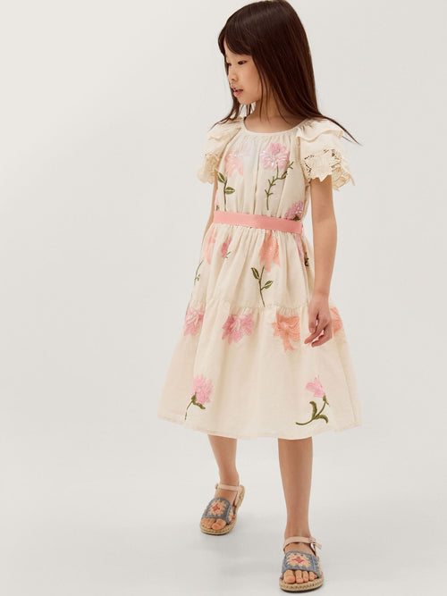 Dsiney Kidz - Monsoon Cream Floral Embellished Lace Dress image 1