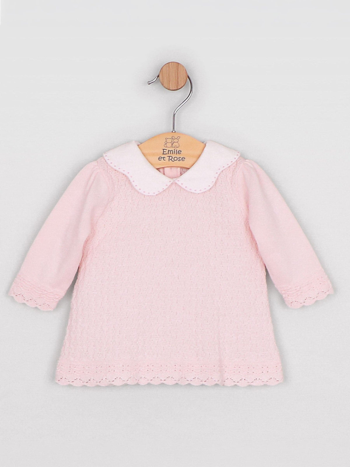 Dsiney Kidz - Emile Et Rose Pink Minny - Knitted Two-Piece With Large Embroidered Collar, Foot-in Leggings & Hat Set image 3