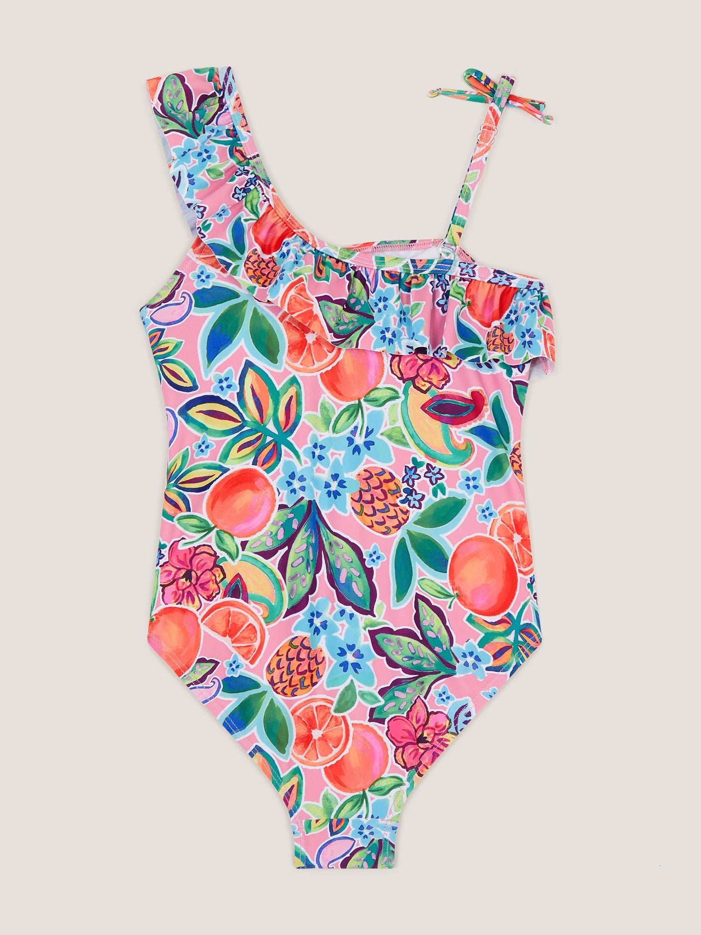 Monsoon Pink Fruit Print Asymmetrical Swimsuit image 2