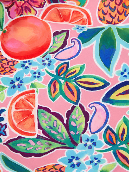 Monsoon Pink Fruit Print Asymmetrical Swimsuit image 3