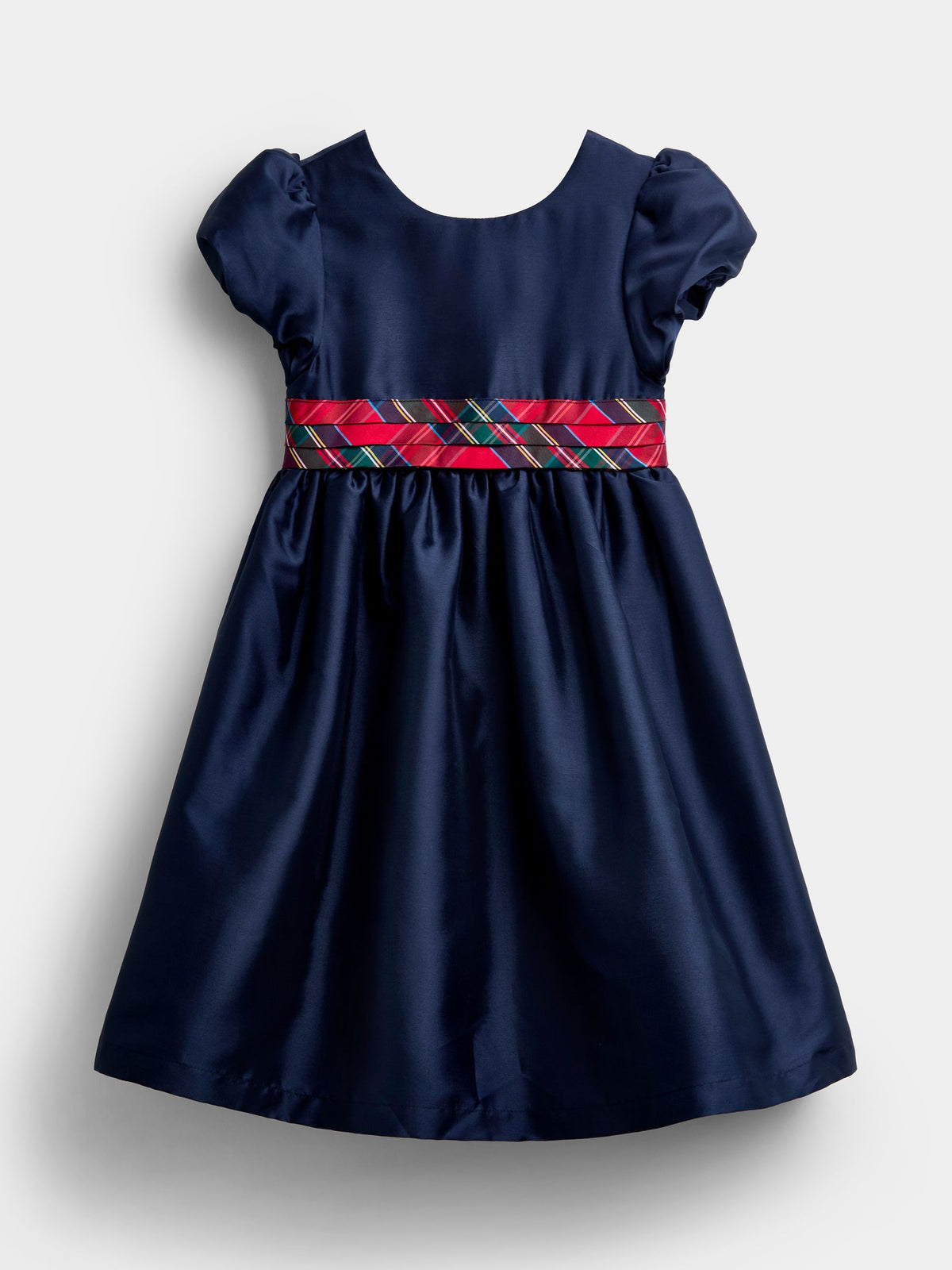 JoJo Maman Bébé Red Taffeta & Check Bow Party Dress - image 1