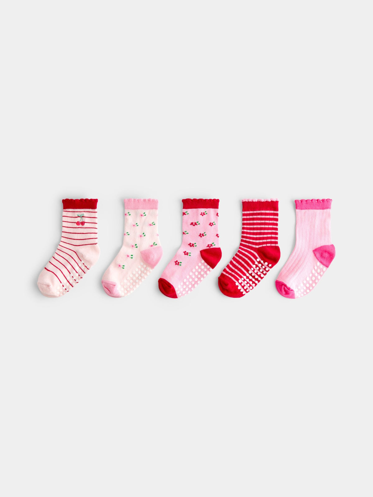 JoJo Maman Bébé Red Floral 5-Pack Socks - image 2