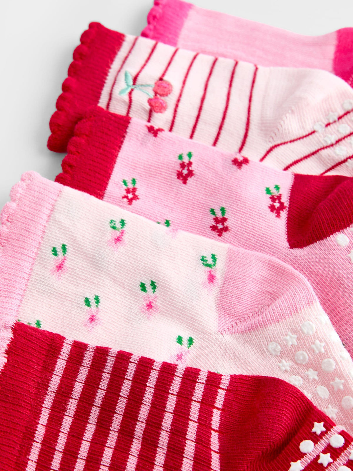 JoJo Maman Bébé Red Floral 5-Pack Socks - image 3