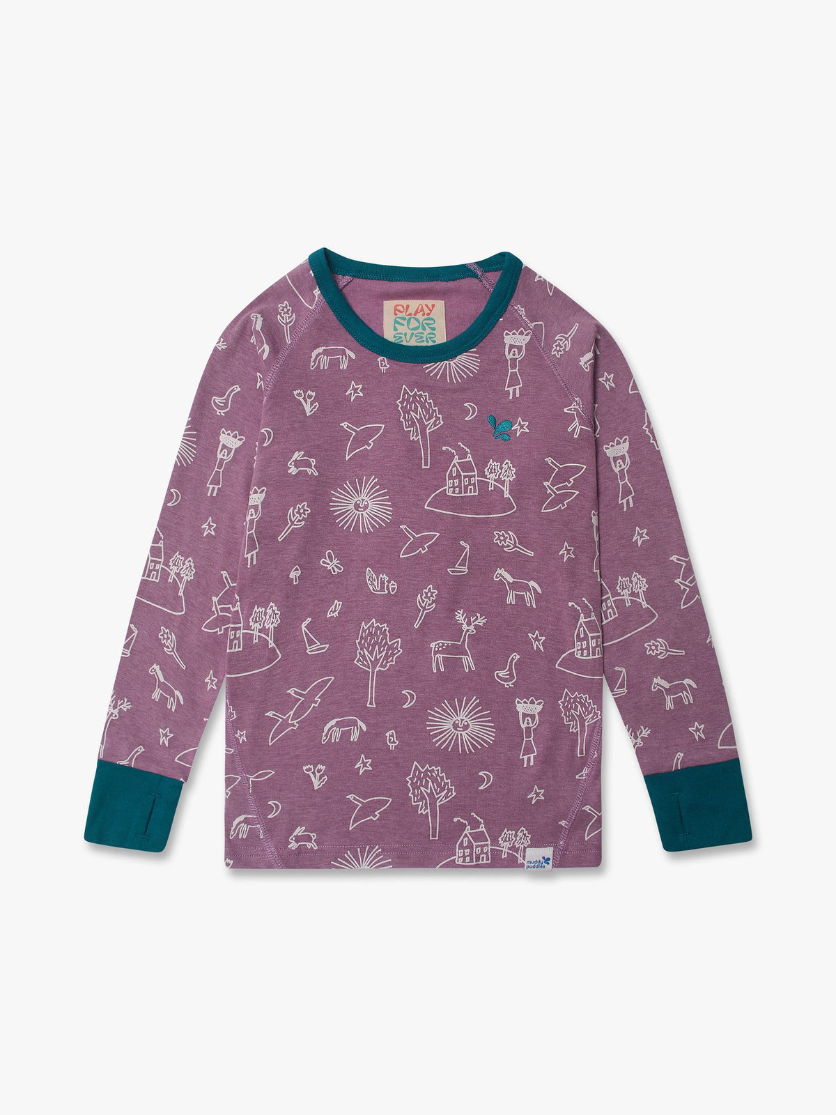 Dsiney Kidz - Muddy Puddles Purple Thermal Baselayer Top image 3