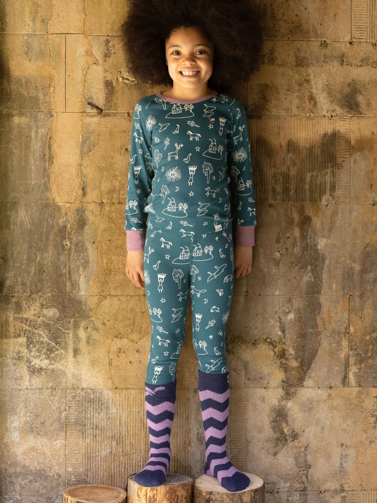 Dsiney Kidz - Muddy Puddles Green Thermal Baselayer Top image 1