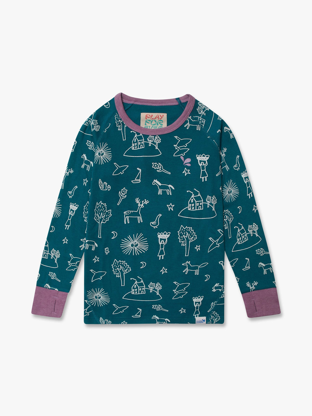 Dsiney Kidz - Muddy Puddles Green Thermal Baselayer Top image 3