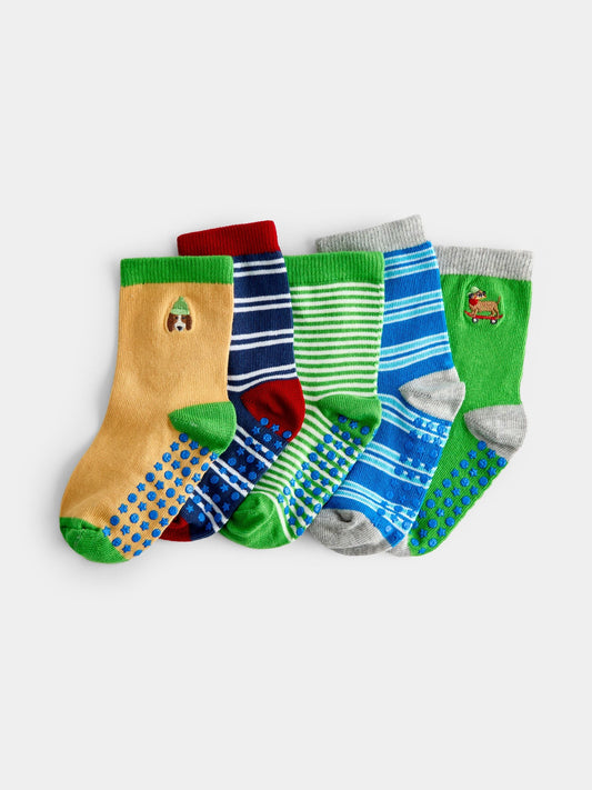 JoJo Maman Bébé Multicolour Dog 5-Pack Socks - image 1