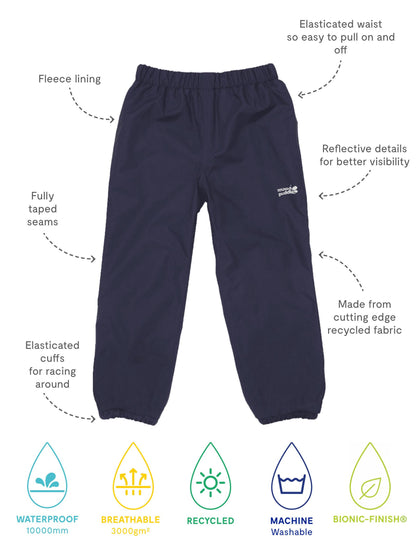 Dsiney Kidz - Muddy Puddles Blue Muddy Puddles Waterproof EcoSplash Trousers image 3
