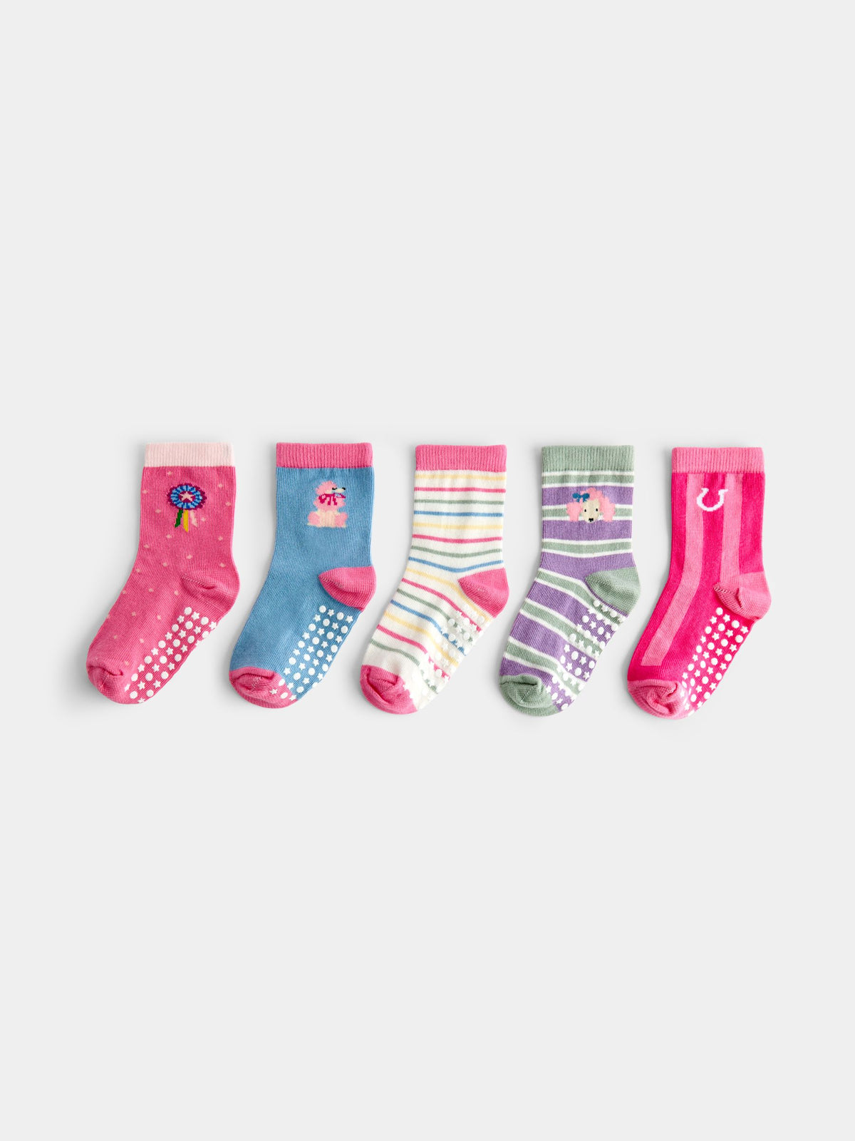 JoJo Maman Bébé Pink Dog 5-Pack Socks - image 2