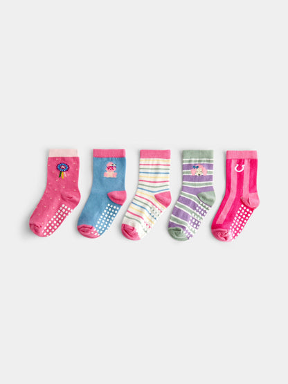JoJo Maman Bébé Pink Dog 5-Pack Socks - image 2