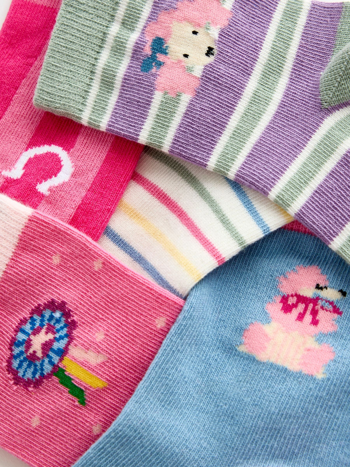 JoJo Maman Bébé Pink Dog 5-Pack Socks - image 3